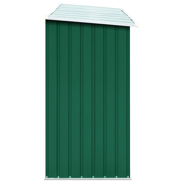 Sheds Summerhouses Carports Garden Log Storage Shed Galvanised Steel 330X84x152 Cm Green