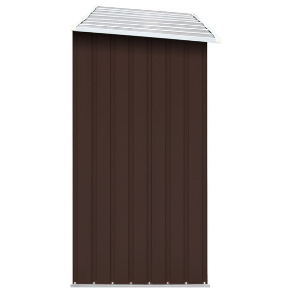 Sheds Summerhouses Carports Garden Log Storage Shed Galvanised Steel 330X84x152 Cm Brown