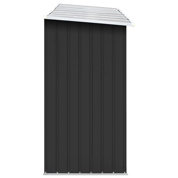 Sheds Summerhouses Carports Garden Log Storage Shed Galvanised Steel 330X84x152 Cm Anthracite