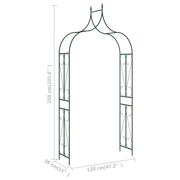 Garden Arches Garden Arch Dark Green 120X38x258 Cm Iron