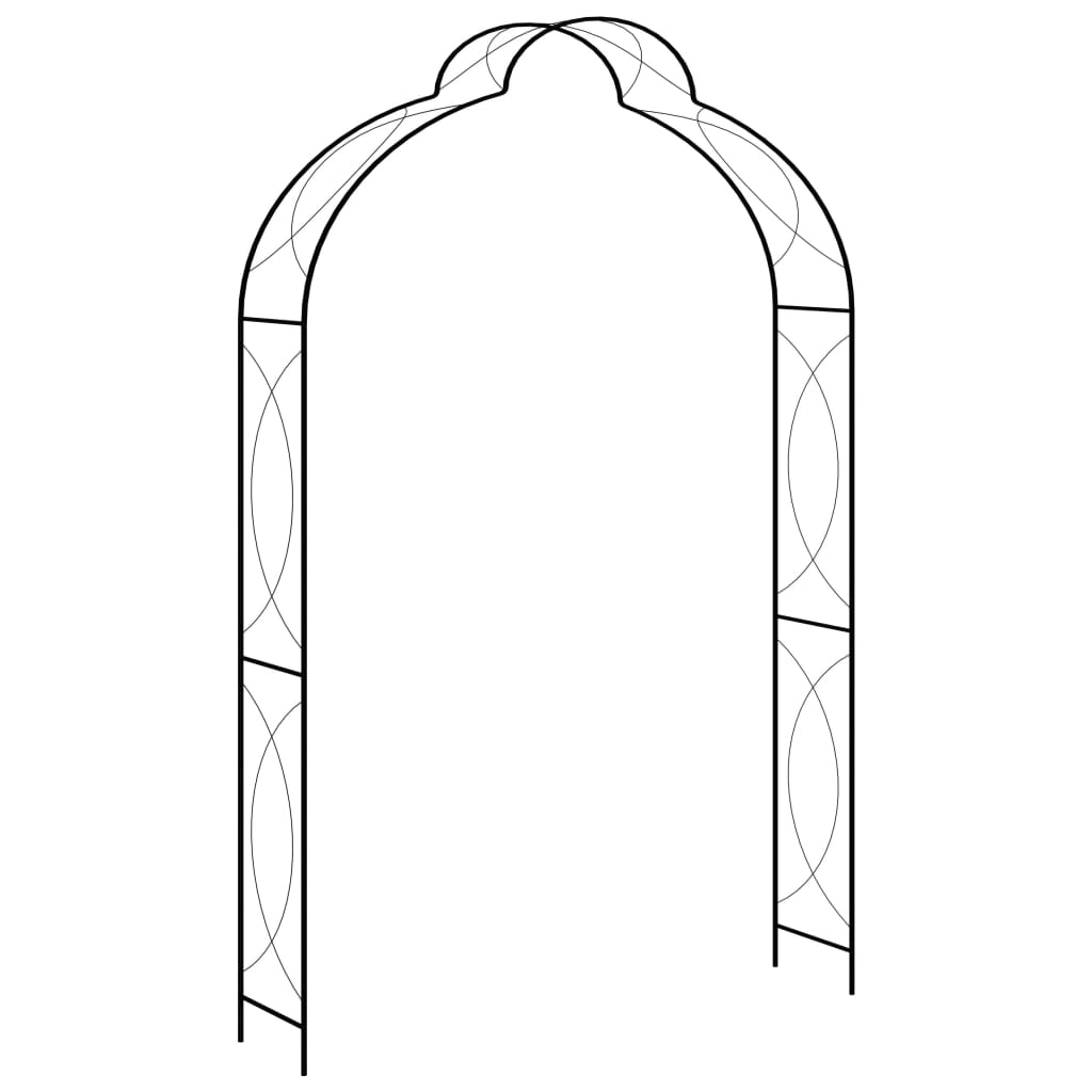 Garden Arches Garden Arch Black 150X34x240 Cm Iron