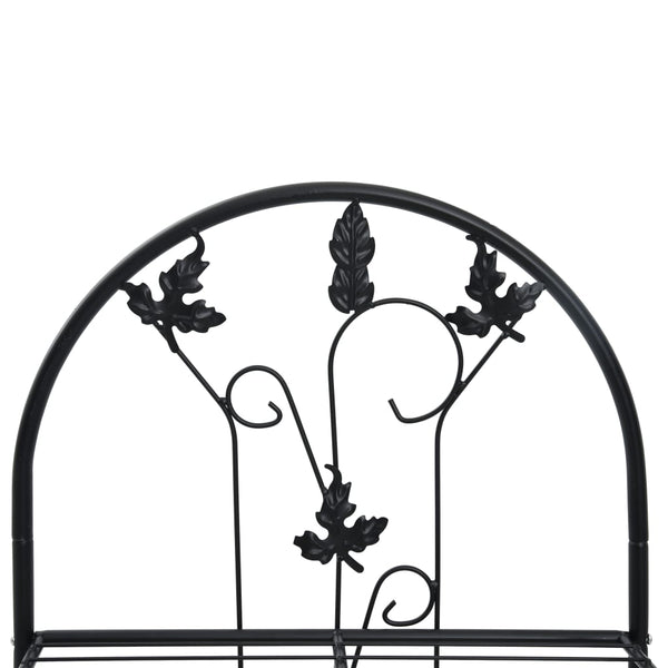 3-Layer Plant Rack Black 52X28x128 Cm Iron