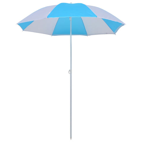 Beach Umbrellas Beach Umbrella Shelter Blue And White 180 Cm Fabric