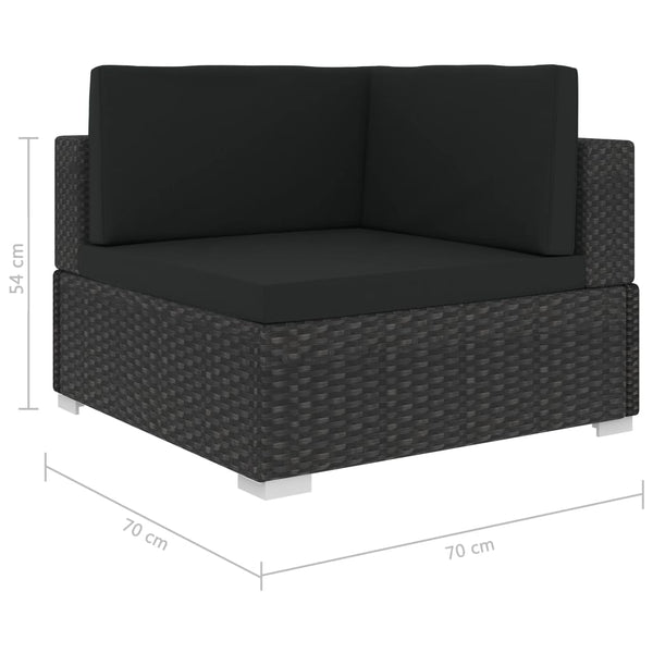 Patio Furniture Sets 6 Piece Garden Lounge Set Black With Cushions Poly Rattan