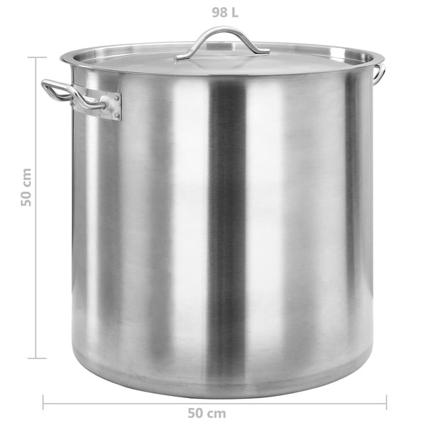 Slow Cookers Stock Pot 98 L 50X50 Cm Stainless Steel