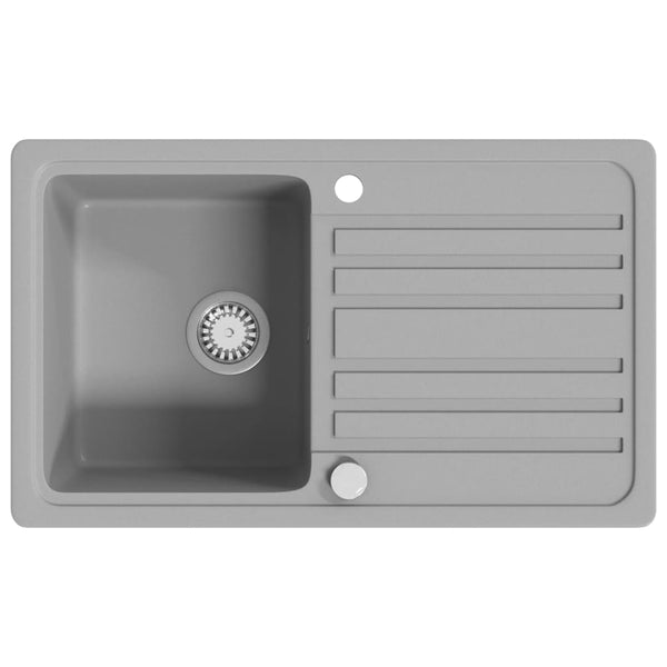 Kitchen Sinks Granite Kitchen Sink Single Basin With Drainer Reversible Grey