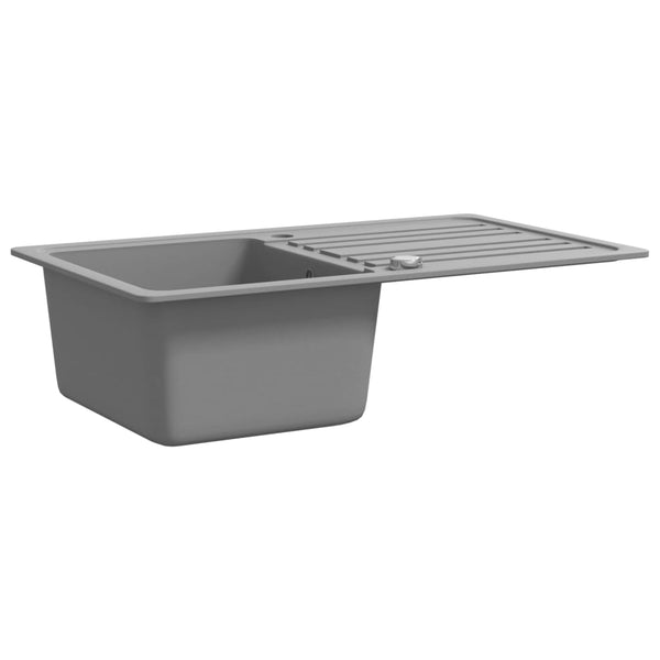 Kitchen Sinks Granite Kitchen Sink Single Basin With Drainer Reversible Grey