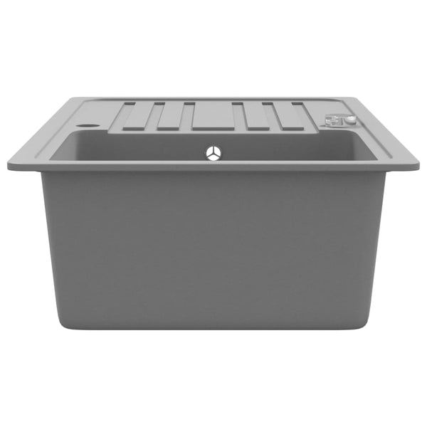 Kitchen Sinks Granite Kitchen Sink Single Basin With Drainer Reversible Grey