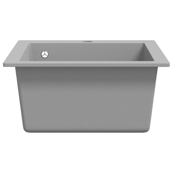 Kitchen Sinks Overmount Kitchen Sink Single Basin Granite Grey