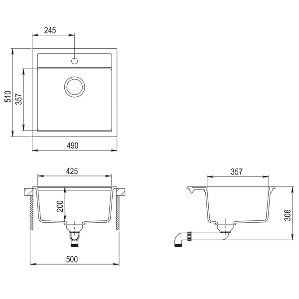 Kitchen Sinks Granite Kitchen Sink Single Basin Grey