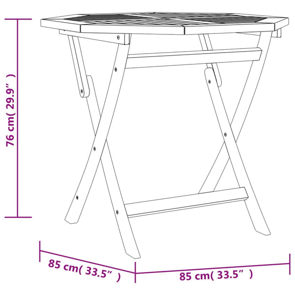 Patio & Garden Tables Folding Garden Table 85X85x76 Cm Solid Teak Wood