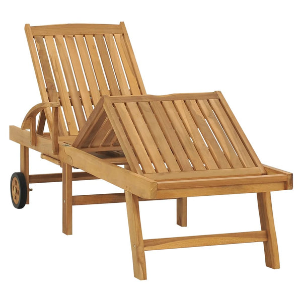 Loungers Sun Lounger With Table Solid Teak Wood