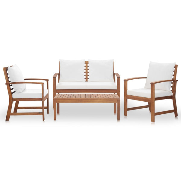 Patio Furniture Sets 4 Piece Garden Lounge Set With Cushions Solid Acacia Wood