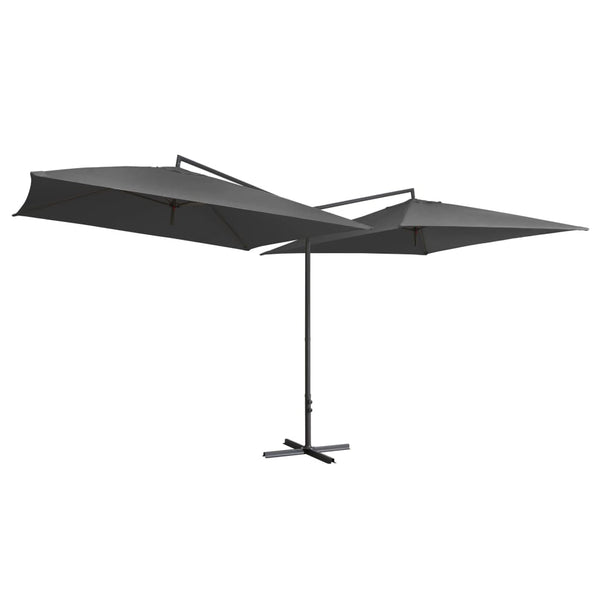 Double Parasol With Steel Pole 250X250 Cm Anthracite