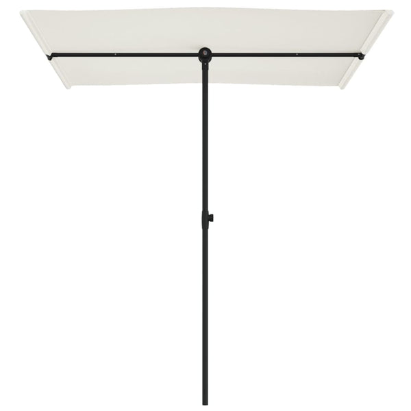 Patio Umbrellas Outdoor Parasol With Aluminium Pole 180X110 Cm Sand White