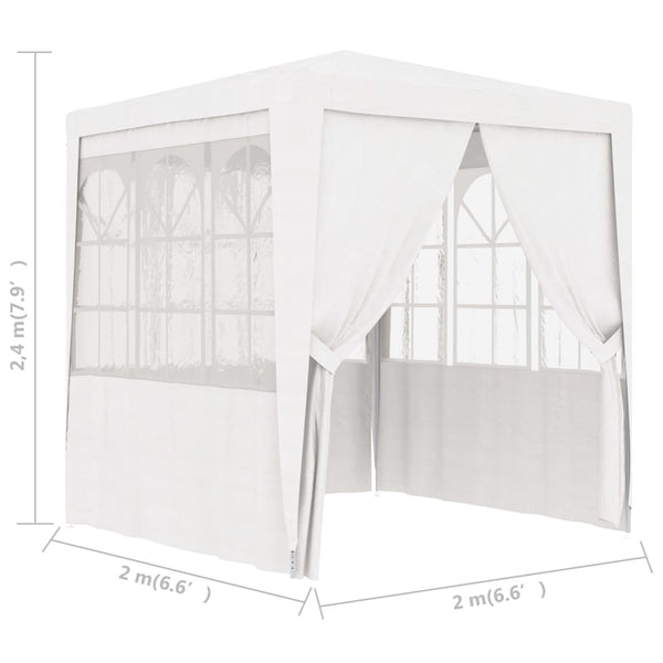 Marquees Professional Party Tent With Side Walls 2X2 M White 90 G/M