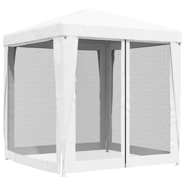 Party Tent With 4 Mesh Sidewalls 2X2 White