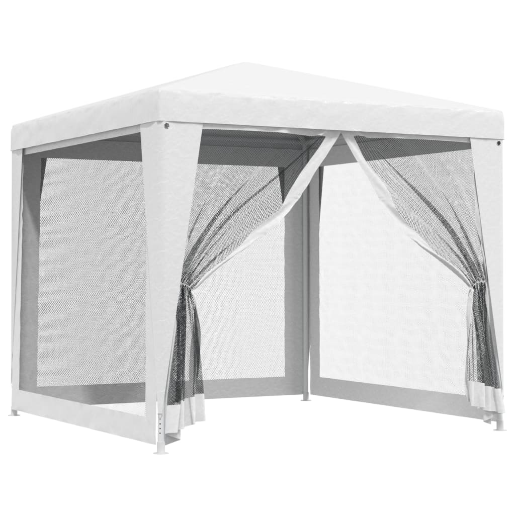 Marquees Party Tent With 4 Mesh Sidewalls 2.5X2.5 White