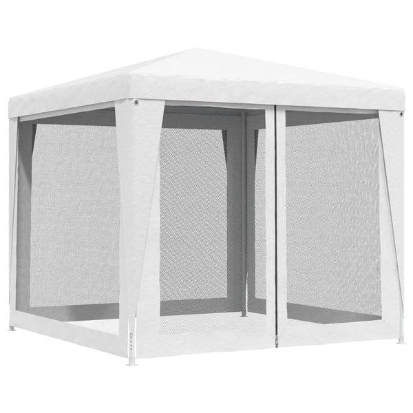 Party Tent With 4 Mesh Sidewalls 2.5X2.5 White