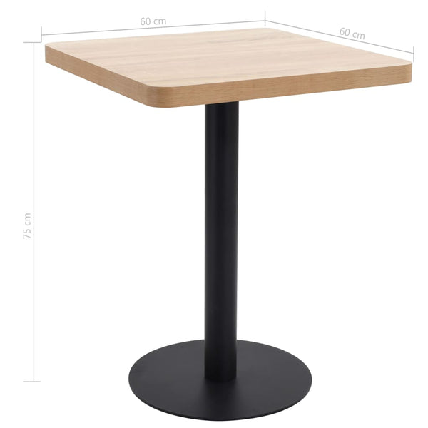 Tables Bistro Table Light Brown 60X60 Cm Mdf