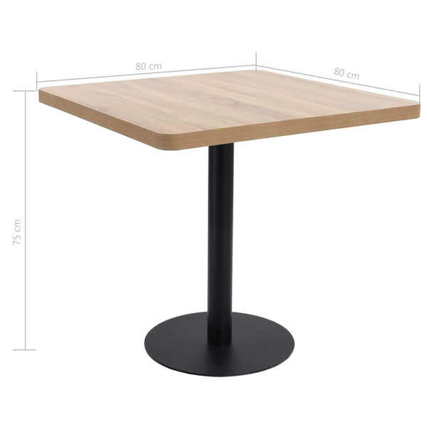 Tables Bistro Table Light Brown 80X80 Cm Mdf