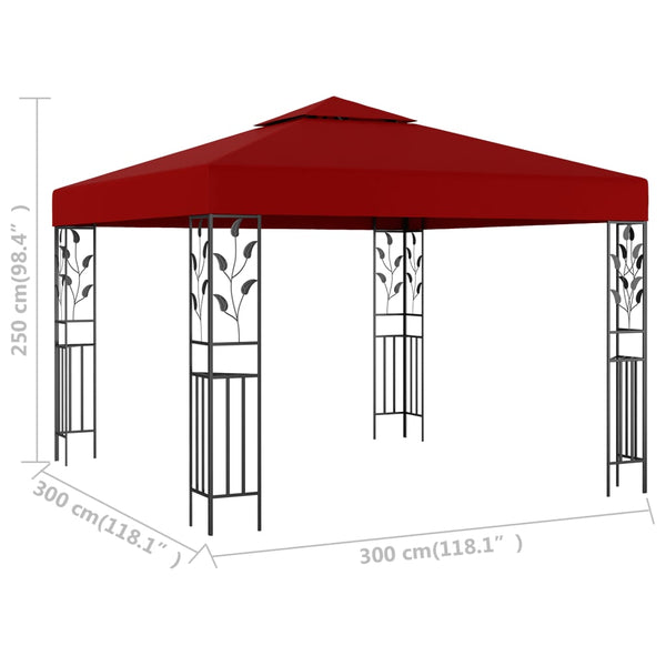 Gazebo 3X3 M Wine Red