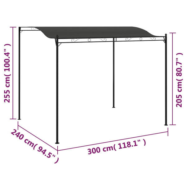 Awning & Canopy Parts Sunshade Awning 3X2.4 M Anthracite