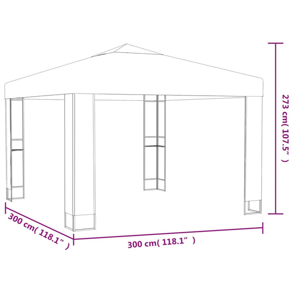 Gazebos & Pergolas Gazebo With Double Roof 3X3 M White