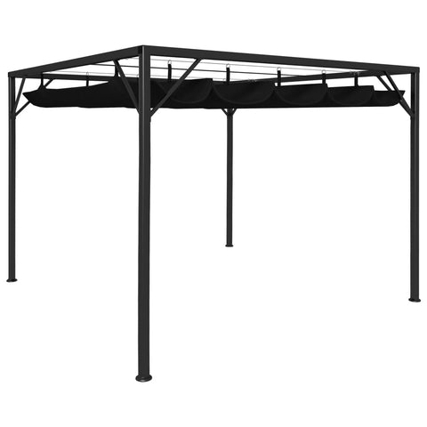 Marquees Garden Gazebo With Retractable Roof Canopy 3X3 M Anthracite