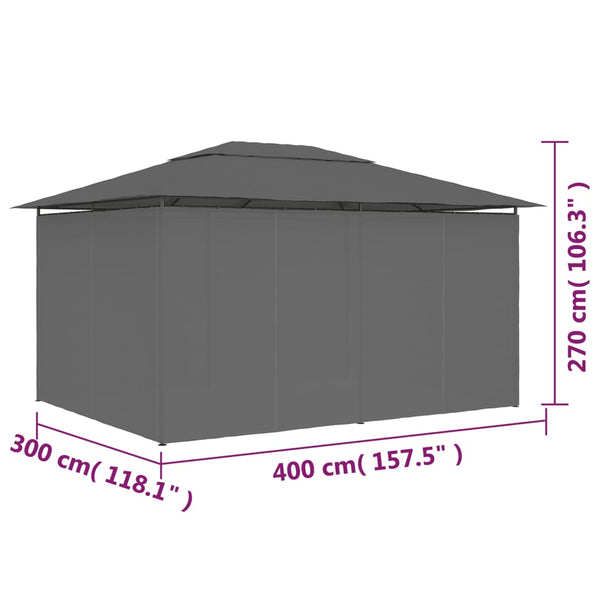 Marquees Garden Marquee With Curtains 4X3 Anthracite