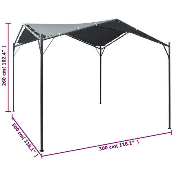 Gazebo Pavilion Tent Canopy 3X3 M Steel Anthracite