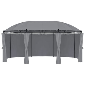 Gazebo With Curtains 520X349x255 Cm Anthracite