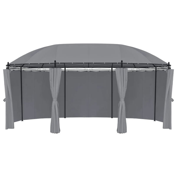 Gazebo With Curtains 520X349x255 Cm Anthracite
