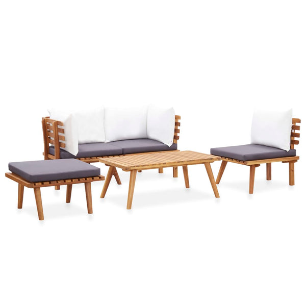 Patio Furniture Sets 5 Piece Garden Lounge Set Solid Acacia Wood