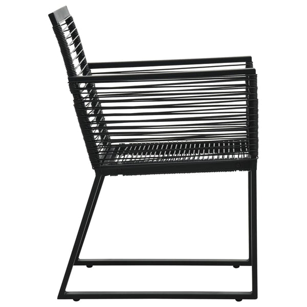 Patio Chairs Garden Chairs 2 Pcs Black Pvc Rattan