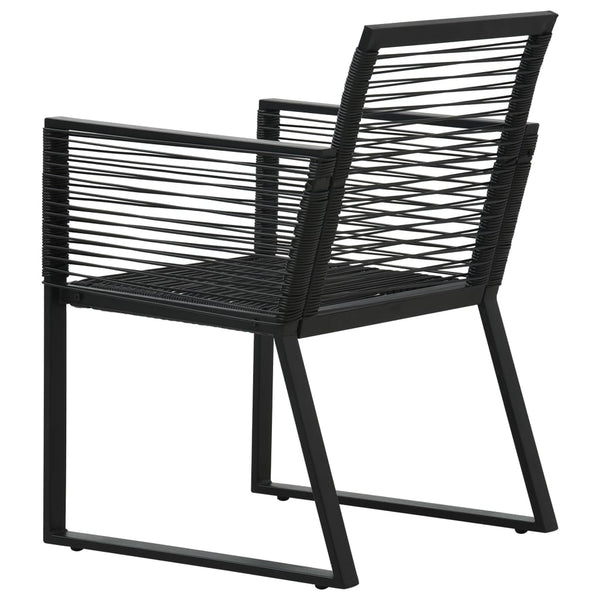 Patio Chairs Garden Chairs 2 Pcs Black Pvc Rattan