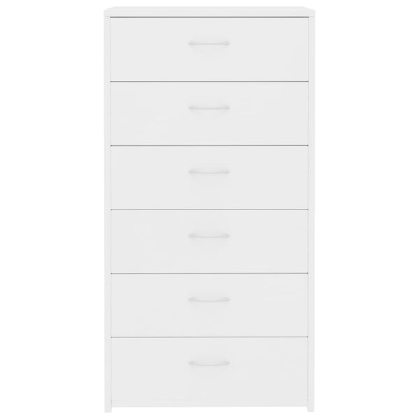 Sideboards & Buffets Sideboard With 6 Drawers White 50X34x96 Cm Engineered Wood