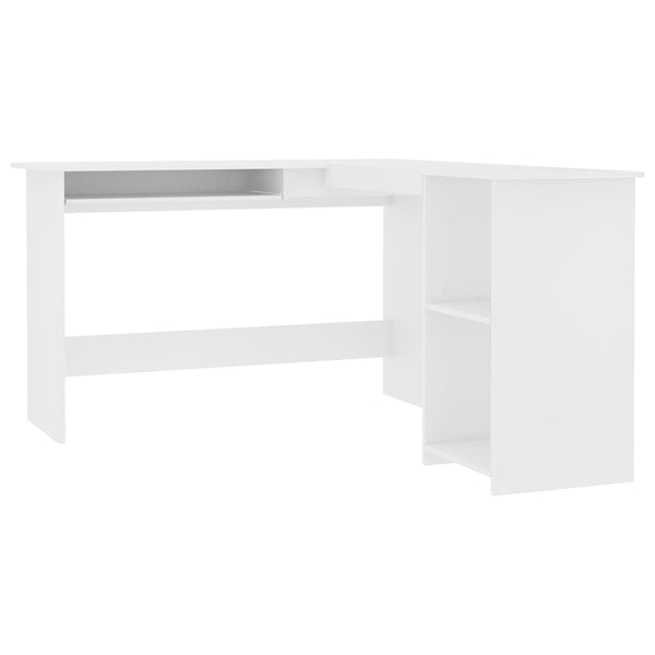 Home Office Desks L Shaped Corner Desk White 120X140x75 Cm Engineered Wood