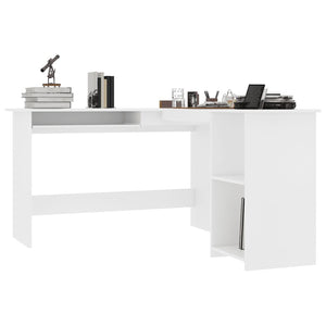 Home Office Desks L Shaped Corner Desk White 120X140x75 Cm Engineered Wood