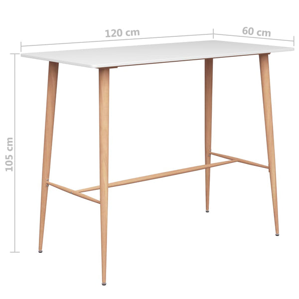 Bar Tables Bar Table White 120X60x105 Cm