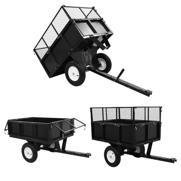 Wheelbarrows Carts Wagons Tipping Trailer For Lawn Mower 300 Kg Load