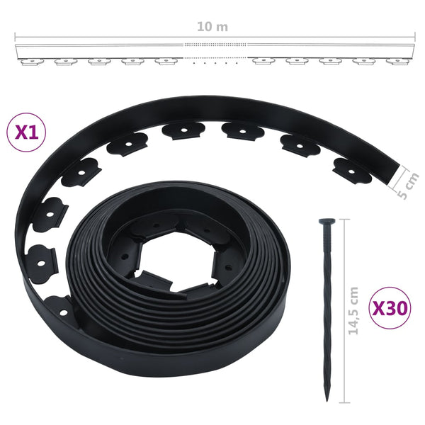 Garden Edging & Borders Flexible Lawn Edging With 30 Pegs 10 M 5 Cm