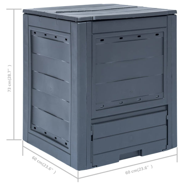 Garden Compost Bins Garden Composters 2 Pcs Grey 60X60x73 Cm 520 L