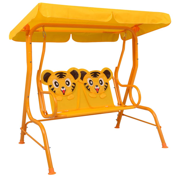 Swing Seats Kids Swing Bench Yellow 115X75x110 Cm Fabric