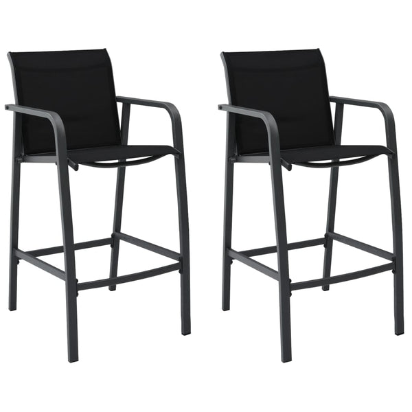 Patio Chairs Garden Bar Chairs 2 Pcs Textilene