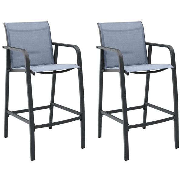 Patio Chairs Garden Bar Chairs 2 Pcs Textilene