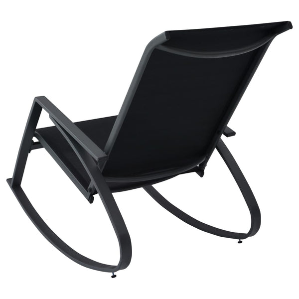 Patio Chairs Garden Rocking Chairs 2 Pcs Textilene Black