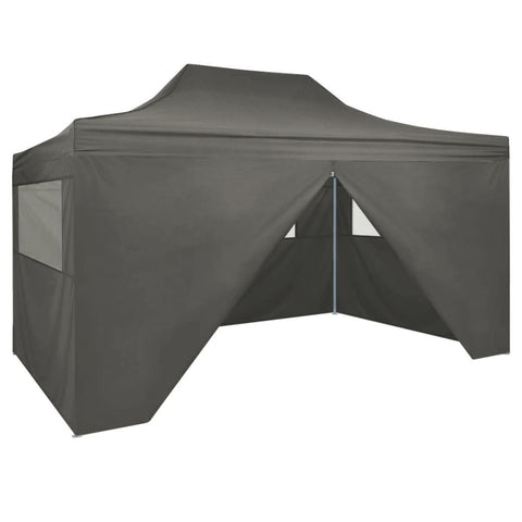 Marquees Professional Folding Party Tent With 4 Sidewalls 3X4 M Steel Anthracite