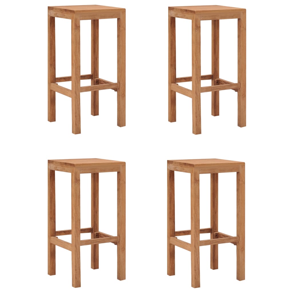 Benches Bar Stools Bar Stools 4 Pcs Solid Wood Teak