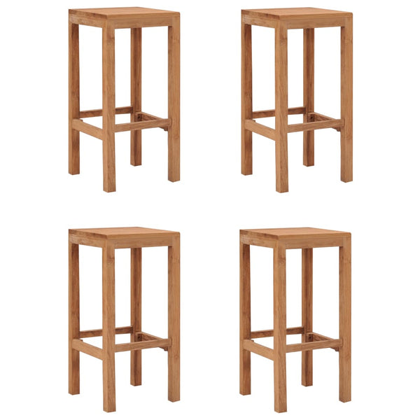 Benches Bar Stools Bar Stools 4 Pcs Solid Wood Teak